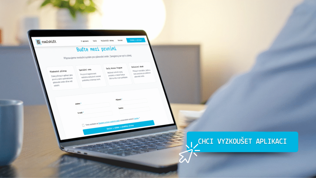 Získej přístup k aplikaci jako první a začni optimalizovat plánování směn dříve než ostatní.
Možnost ovlivnit vývoj produktu a získat funkce šité na míru tvým potřebám.
Pro první registrované nabízíme exkluzivní cenové podmínky a bonusy navíc.
Přístup k tutoriálům, tipům a best practices pro efektivní plánování směn.