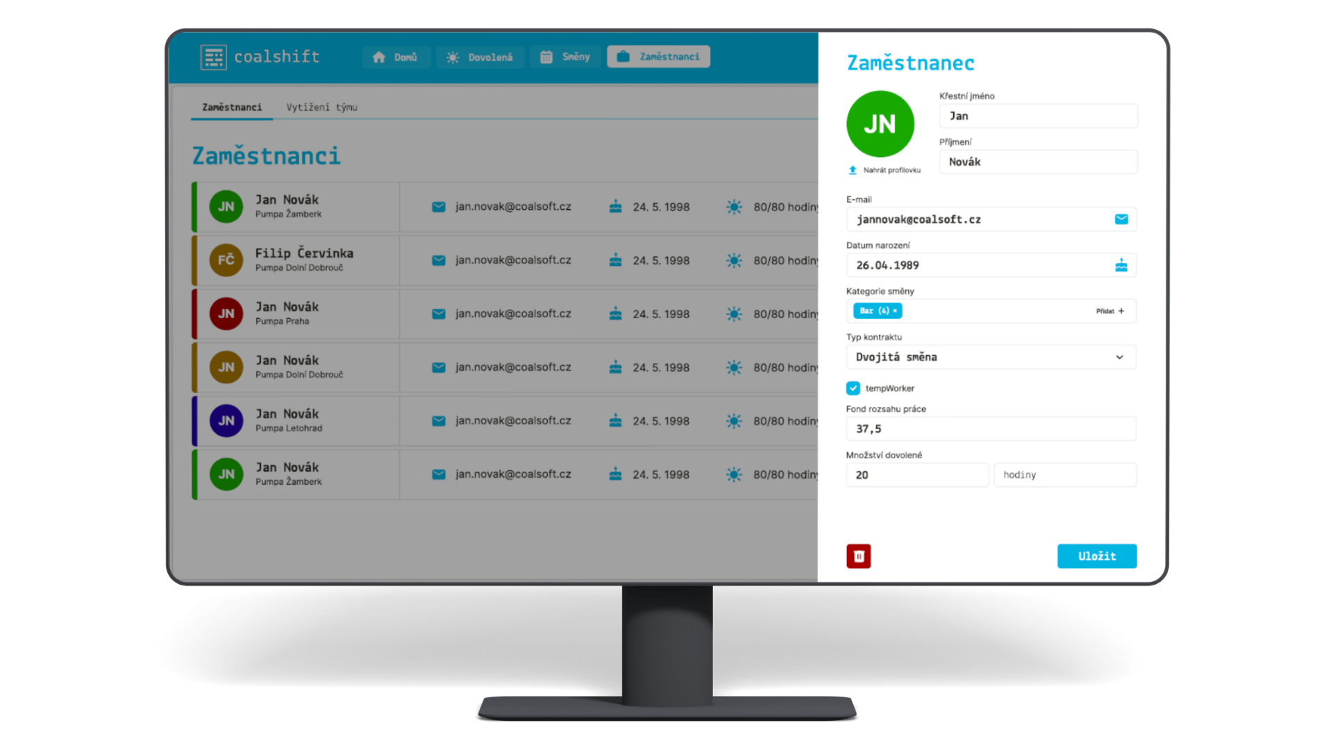 coalshift - reporty a statistiky